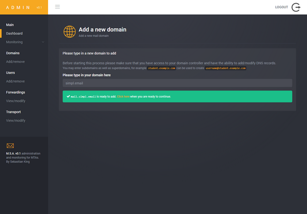 Adding a Domain Stage 1