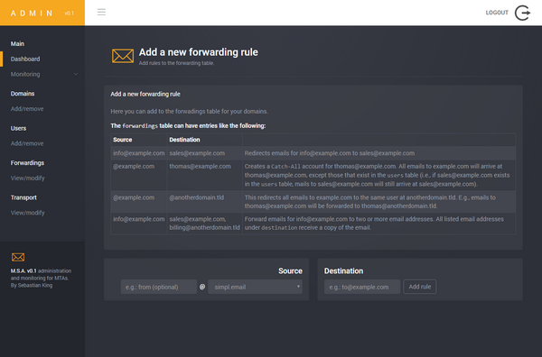 Adding a Forwarding Rule